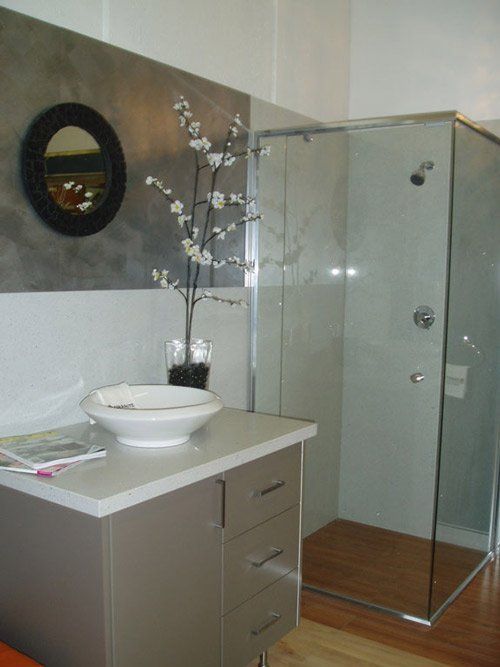 bathroom with glass shower