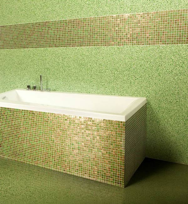 green mosaic bathroom