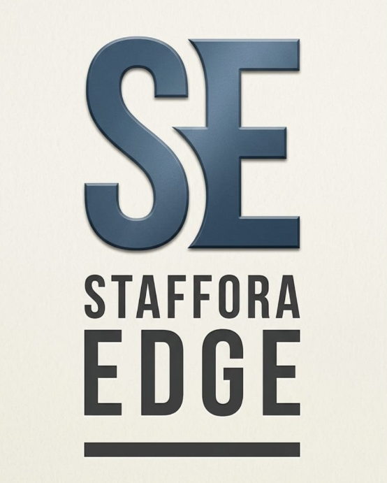 Staffora Edge logo with blue SE letters and black text on a light background