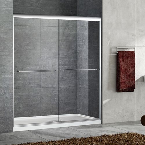 Bypass Sliding Glass Shower Door with Header