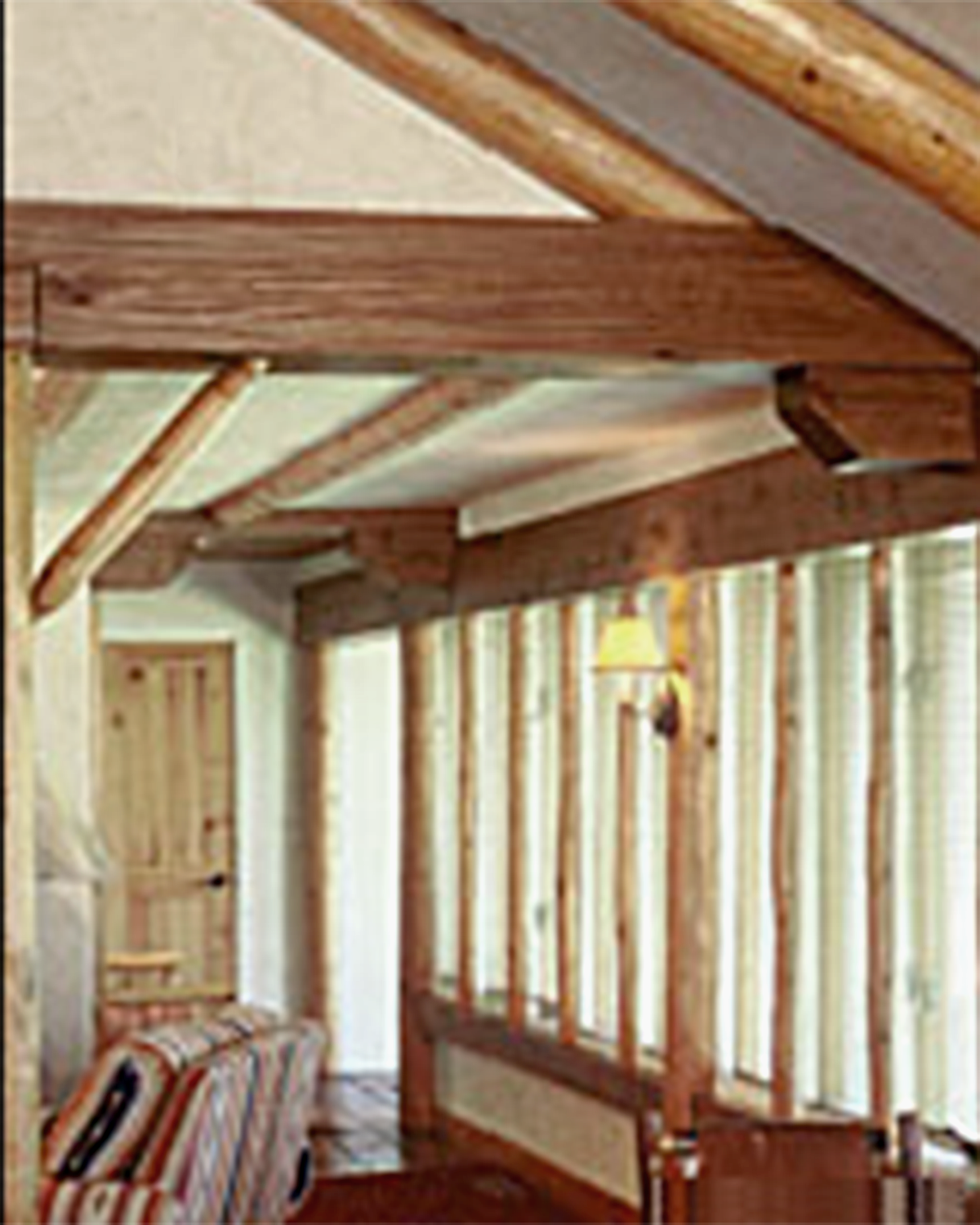logs and beams in a historic home