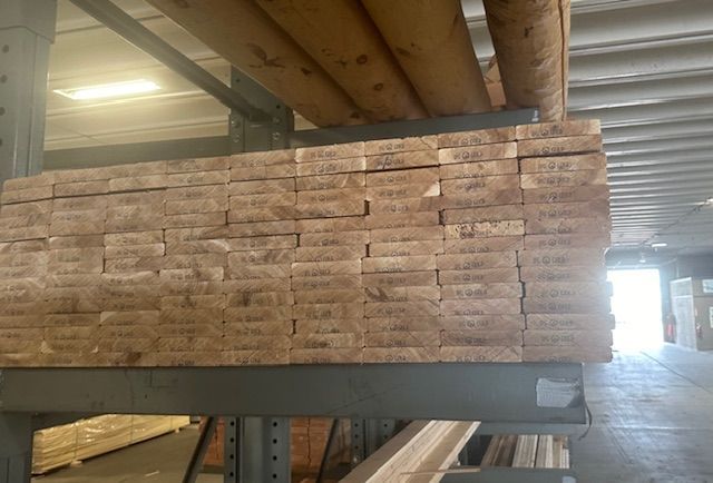 wood racks full of dimensional lumber