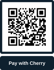 A qr code that says `` pay with cherry '' on it.