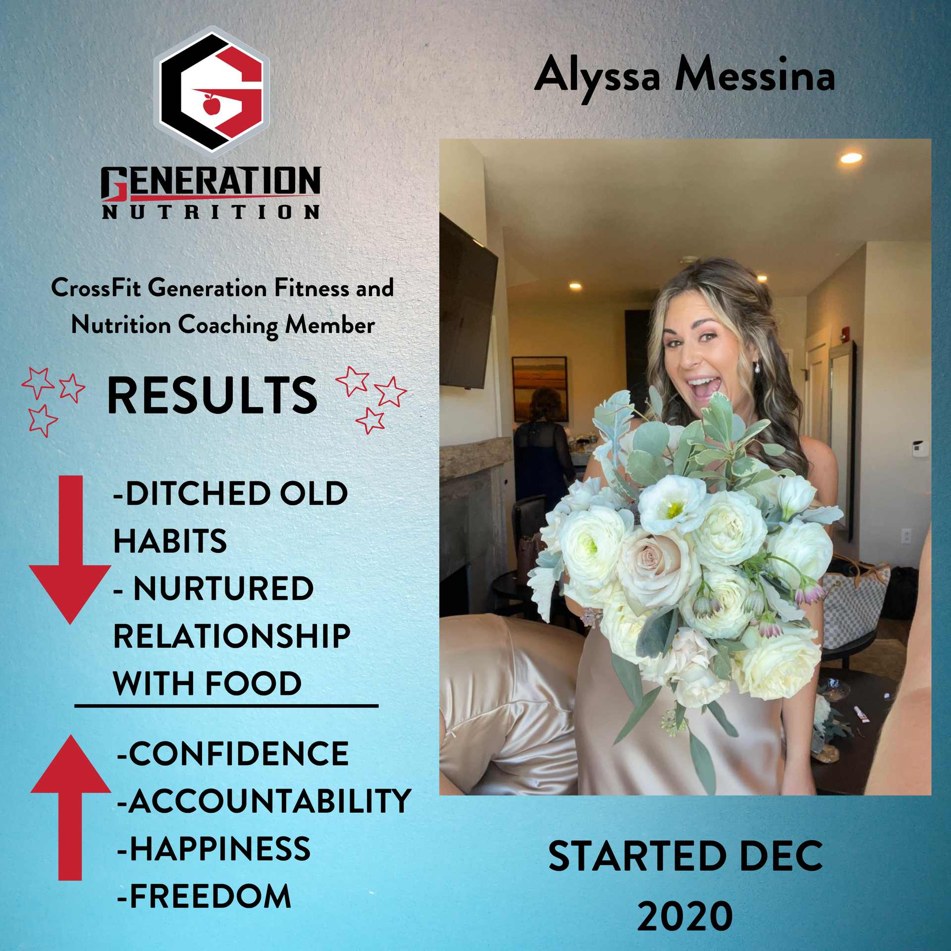 Alyssa messina is a crossfit generation fitness and nutrition coaching member