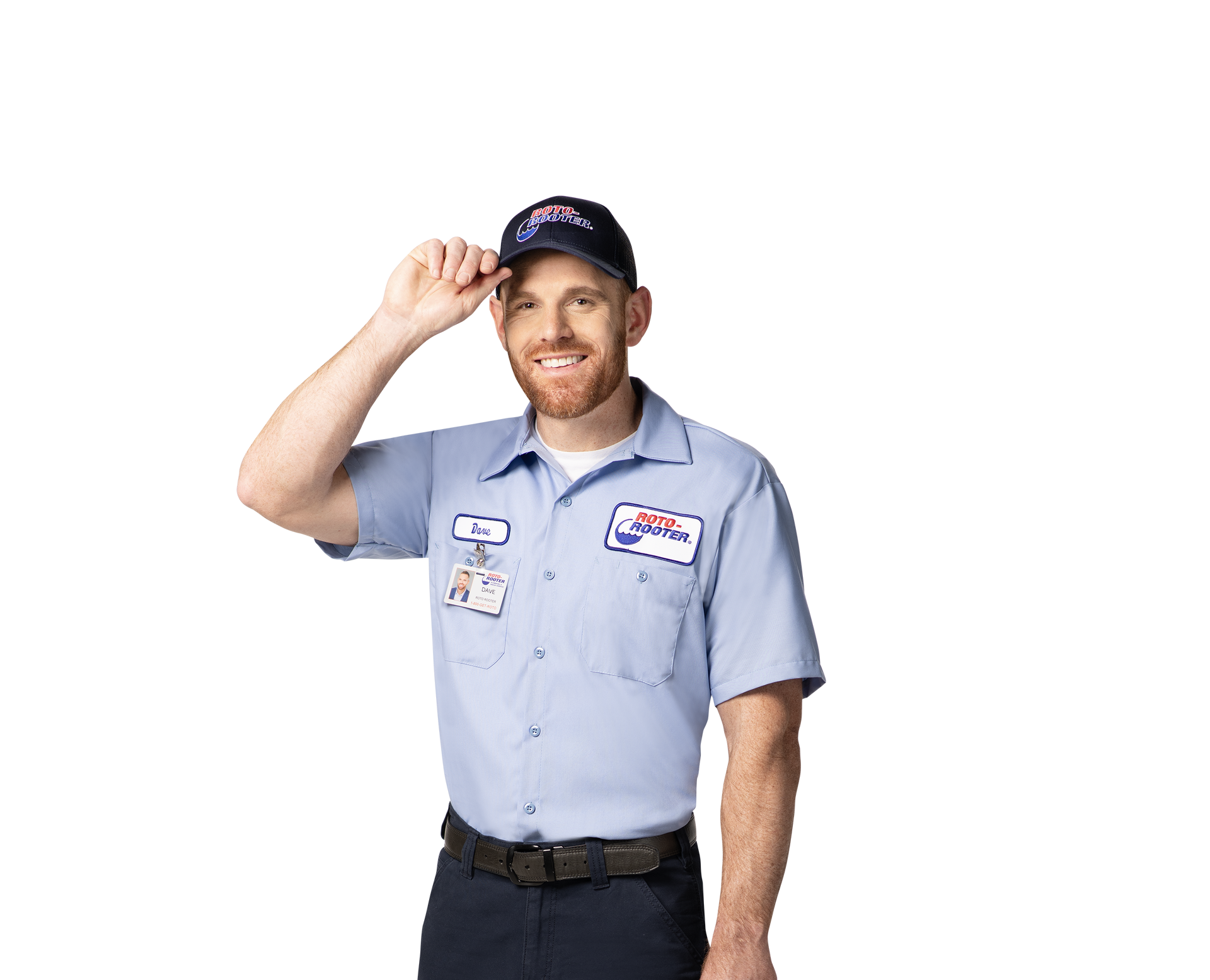 Roto-Rooter tech tipping hat