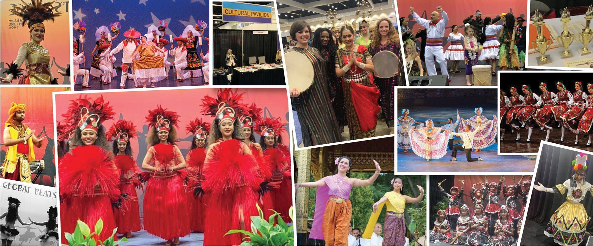 collage of traditional cultural showcase performances