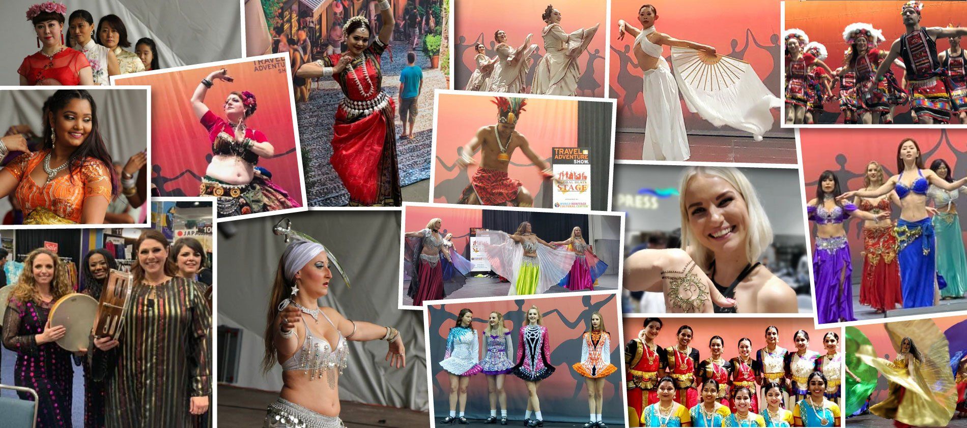 collage showcase of traditional dress and performance arts