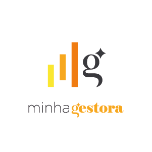 Um logotipo para minhagestora em fundo azul