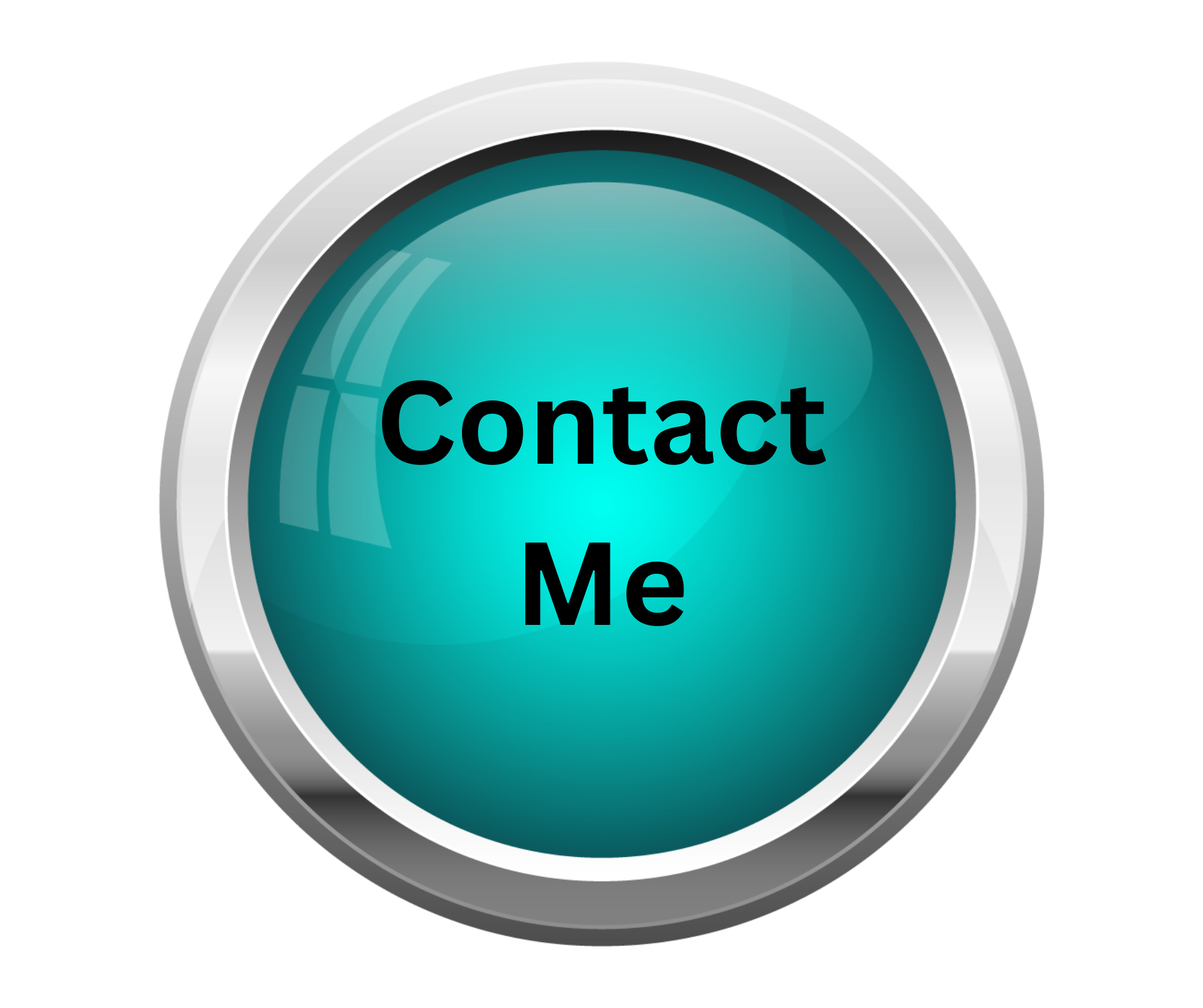 Teal button with silver trim and 