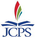 the logo for jcps is a book with a leaf on top of it .