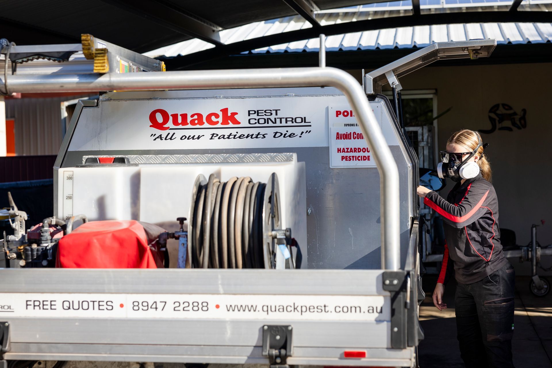 A Truck Filled With Equipment Used In Pest Control