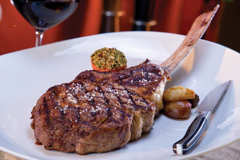 Tomahawk steak on a plate