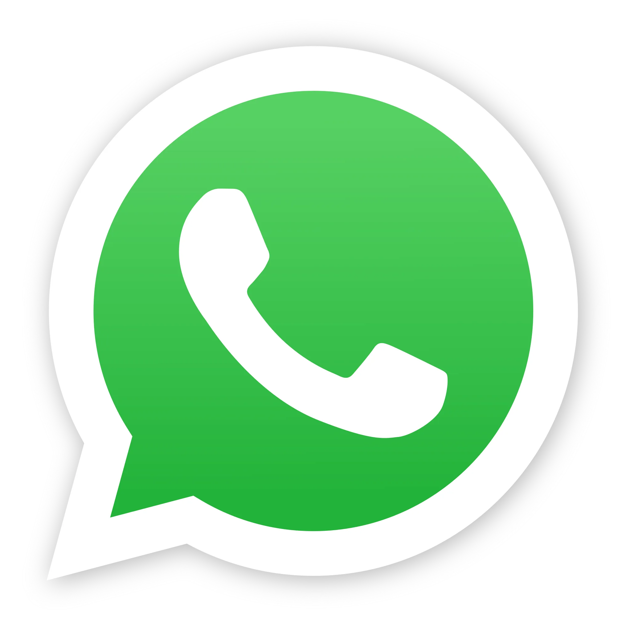 WhatsApp logo: green speech bubble with white phone icon.