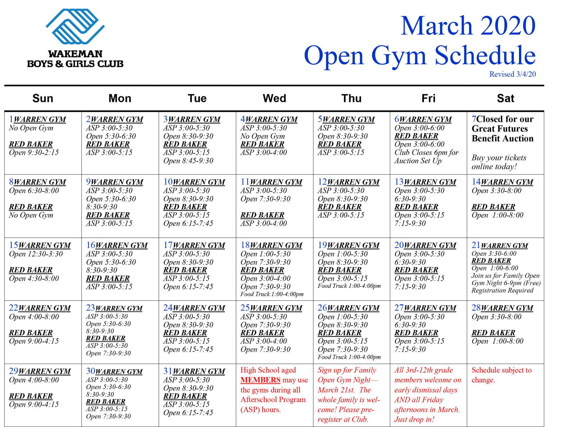 Open Gym at the Southport Clubhouse Wakeman Boys & Girls Club