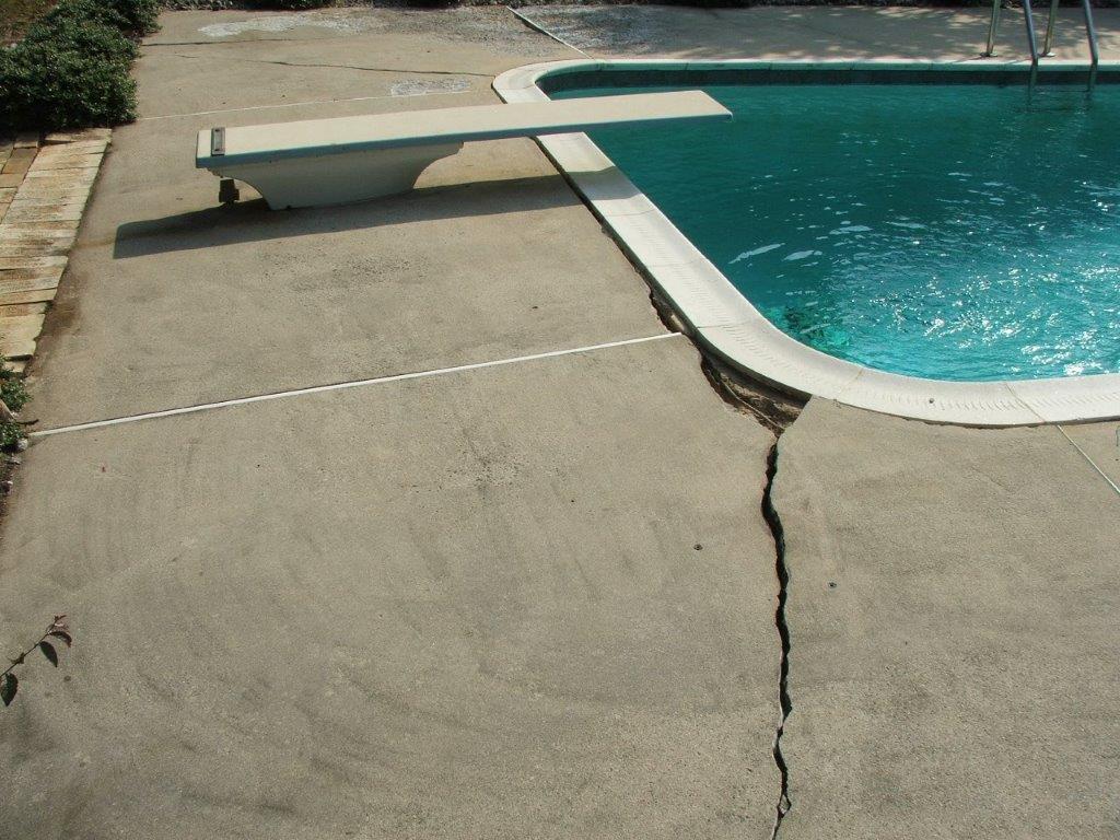 Pool With Broken Flooring — Jamestown, NC — Decorative Concrete Unlimited Inc