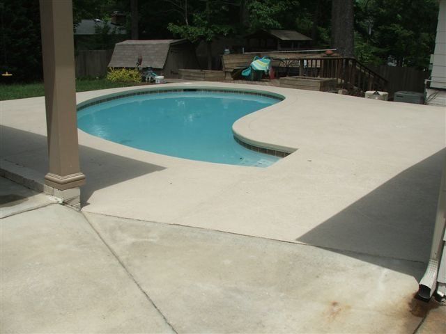 Backyard With Pool Deck — Jamestown, NC — Decorative Concrete Unlimited Inc