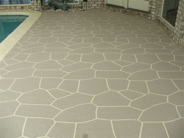 Pool Sidewalk Flooring Design — Jamestown, NC — Decorative Concrete Unlimited Inc