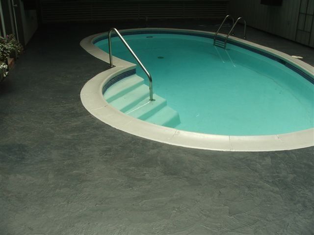 Modern Concrete Pool Deck — Jamestown, NC — Decorative Concrete Unlimited Inc