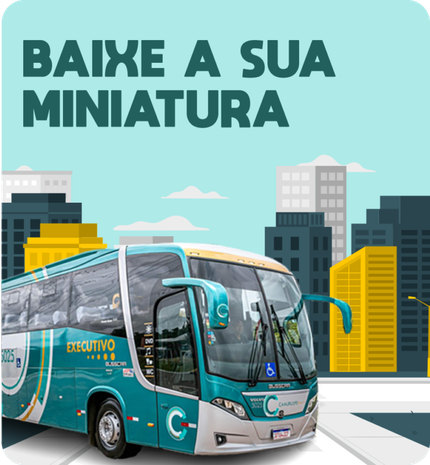 Banner com informações para baixar miniatura de onibus