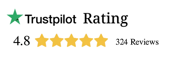Trustpilot rating of 4.8 stars, with 5 gold stars and 324 reviews.