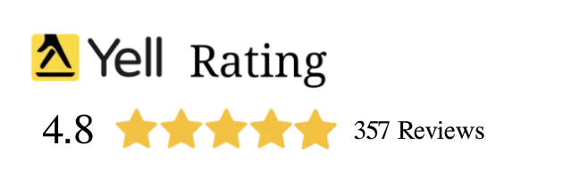 Yell rating of 4.8 stars with 357 reviews.