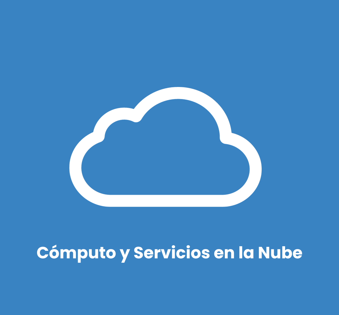 Icono representando servicios en la nube y cómputo. Representa soluciones de tecnologías de información.