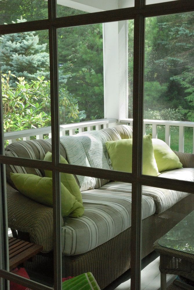 Screened In Furnished Porch Viewed Through Door Leading Into House  — Glass Repairs & Installations in Taminda, NSW