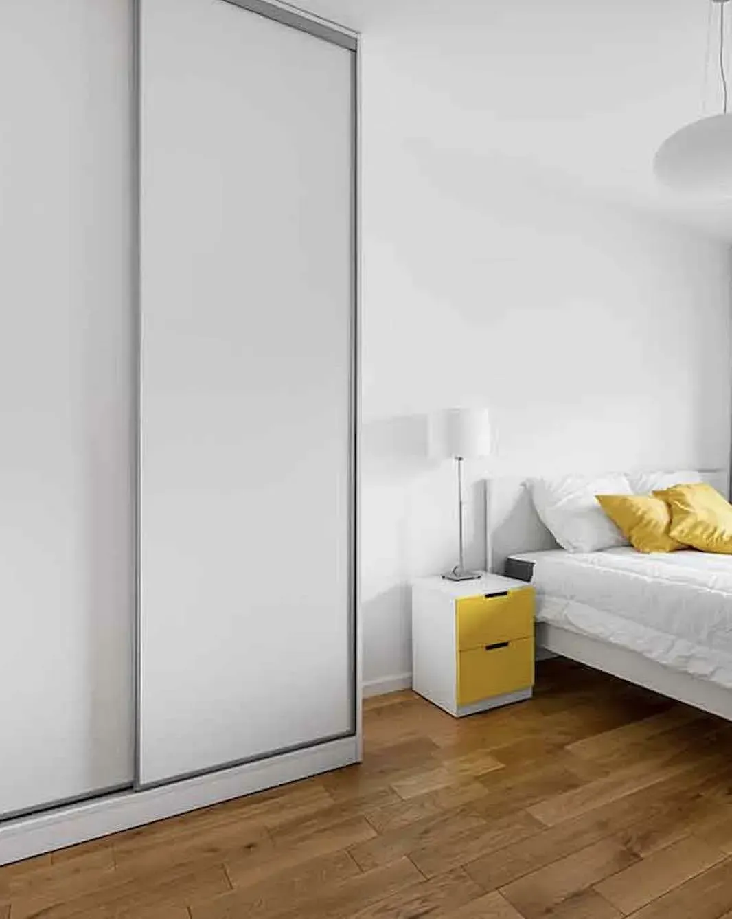 Mirror Door And Sliding Door Wardrobe In House — Wardrobe Doors in Taminda, NSW