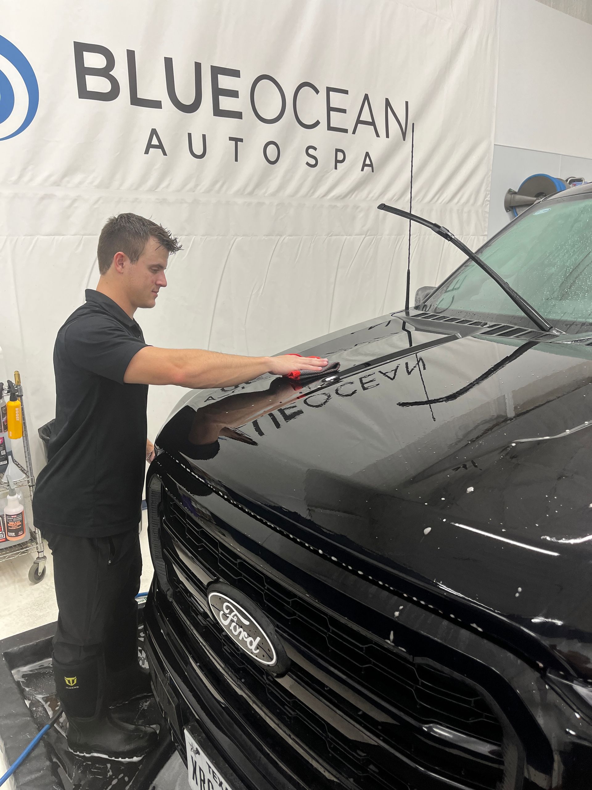 2026 Mercedes Benz being prepped for   PPF and a Ceramic Coating in our climate controlled indoor wash bay.