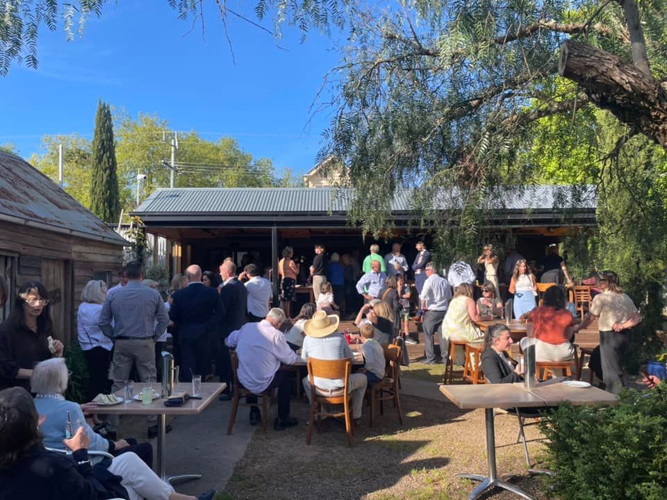 321 Cafe Exterior With Tables And Chairs at Group Function — 321 Cafe in Learmonth, VIC