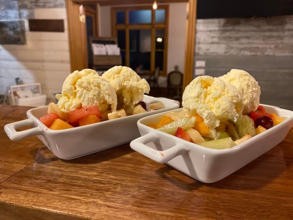 Mixed Fruits With Ice Cream On The Table — 321 Cafe in Learmonth, VIC