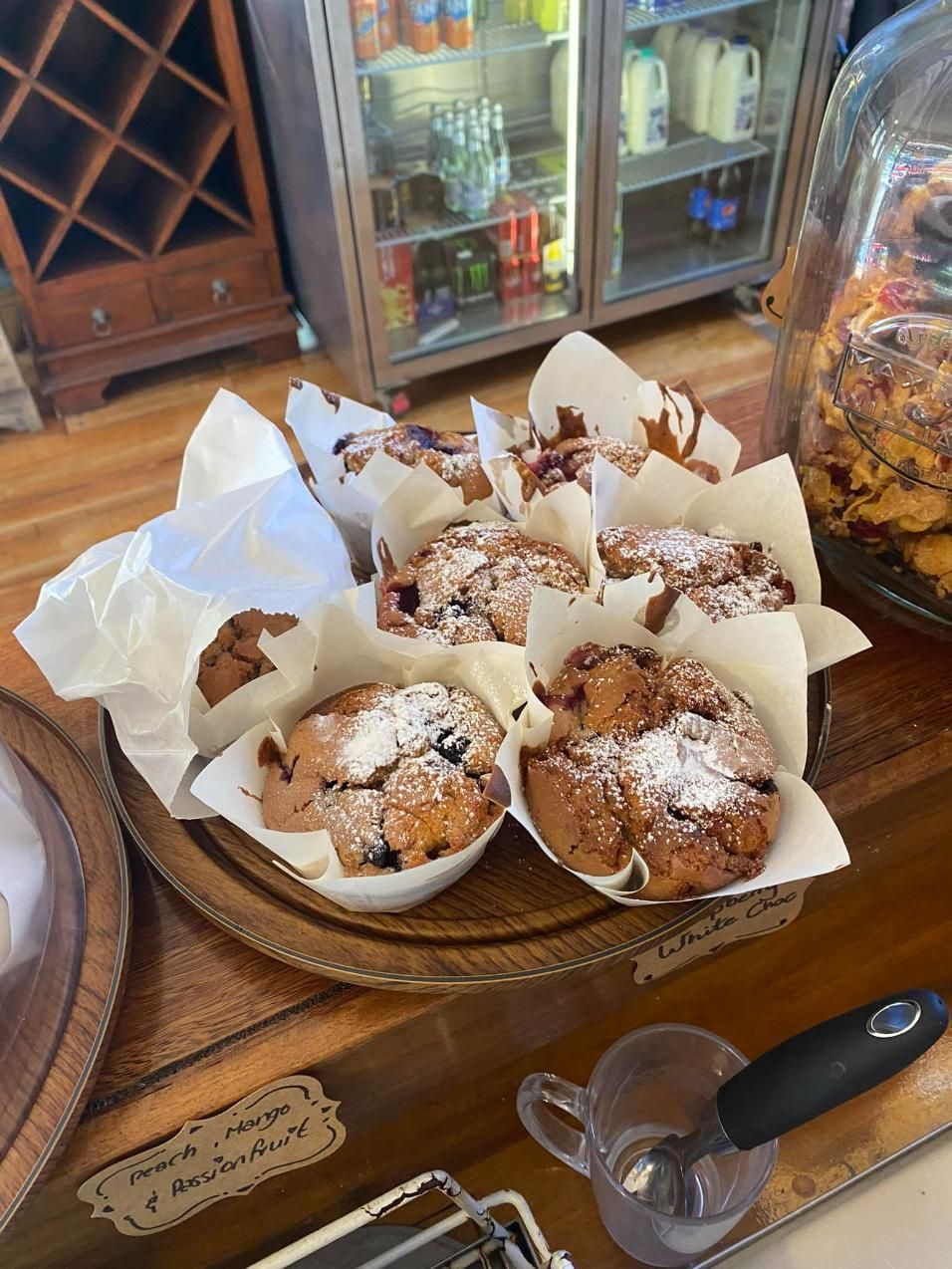 Delicious Muffins With Powdered Sugar On Them — 321 Cafe in Learmonth, VIC