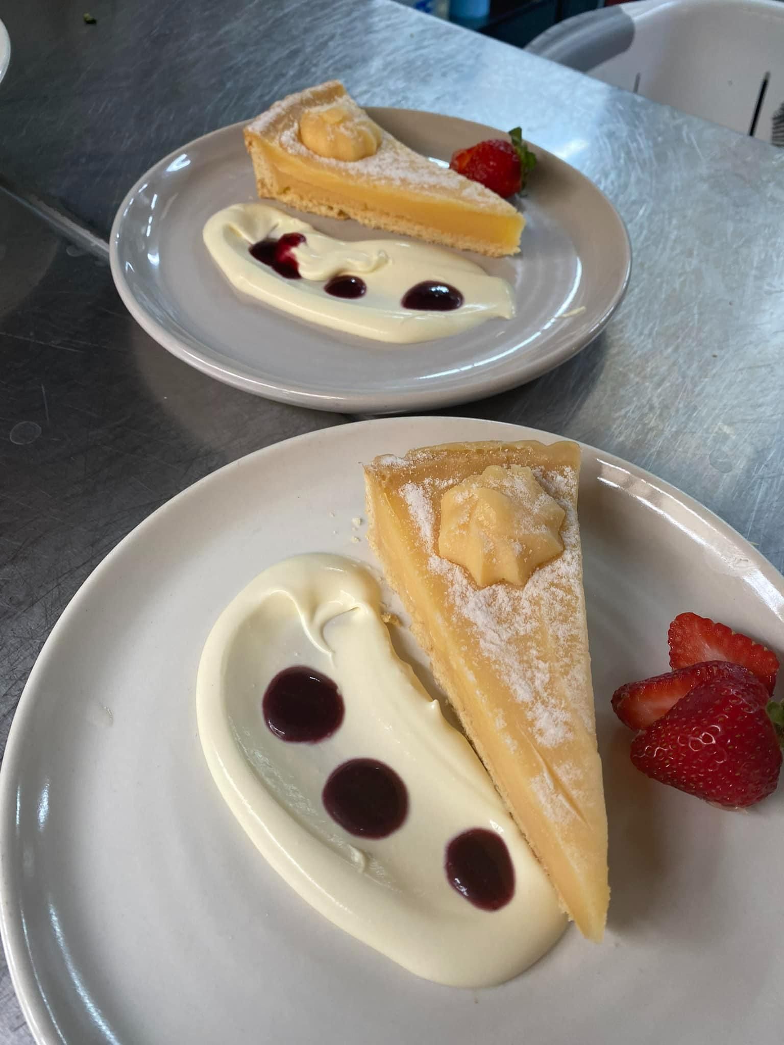 Lemon Curd Tart With Strawberries On A Plate — 321 Cafe in Learmonth, VIC
