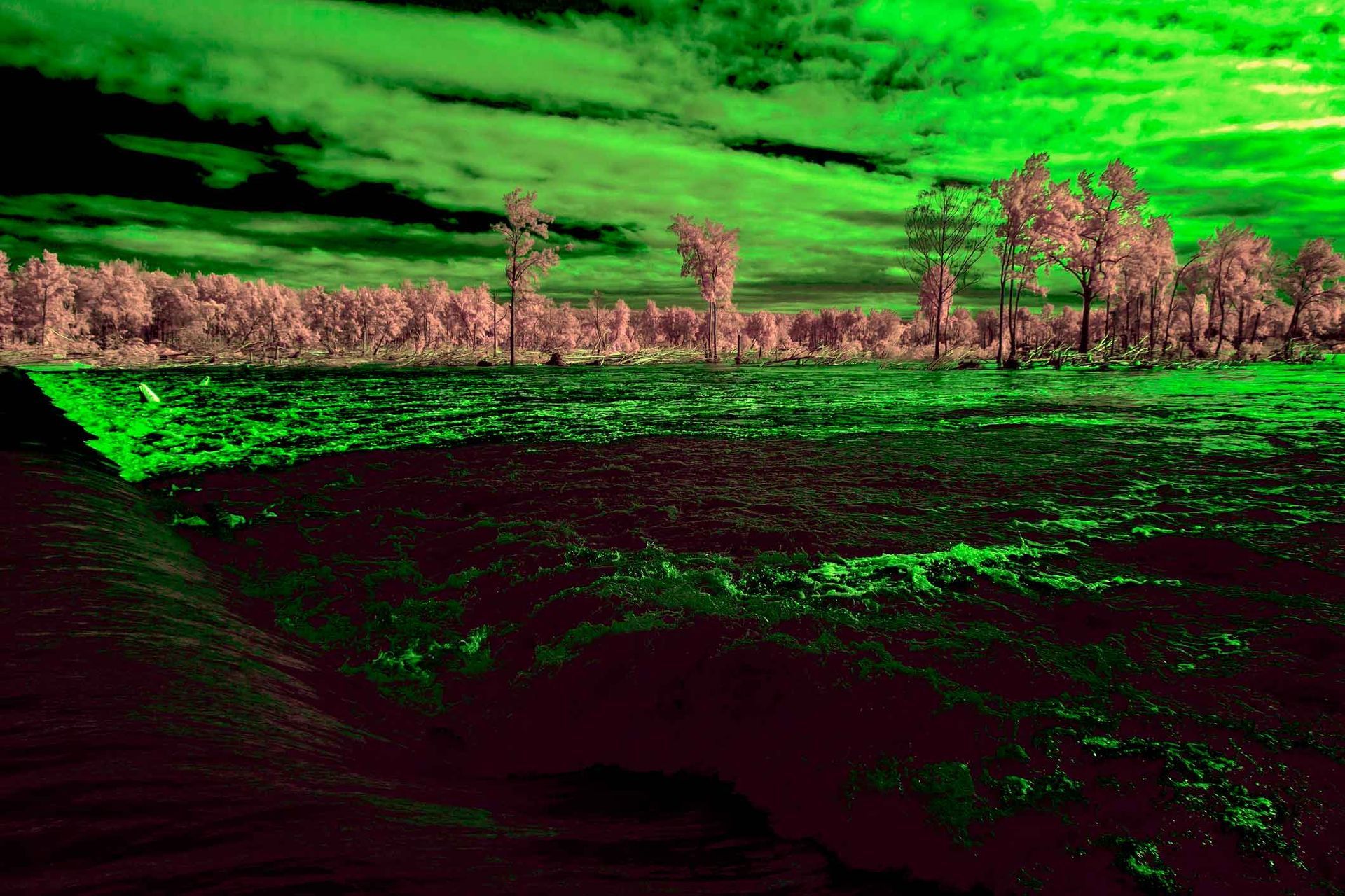 A Painting Of A Field With Trees And A Green Sky – Warrnambool, VIC - Joseph Land Surveying