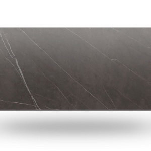 Dark gray countertop with white veining.