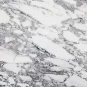 White marble with gray veining.