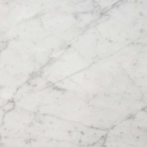 White marble surface with gray veining.