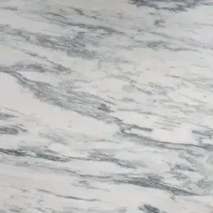 White marble with gray veining.