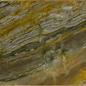 Swirling layered stone with gold, brown, and gray streaks.