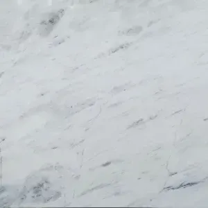 White marble surface with gray veining.