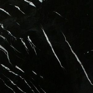 Black marble with white veins.