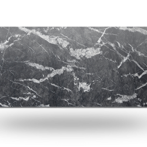 Dark gray marble countertop with white veining.