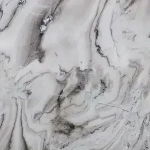 White surface with marbled gray veining.