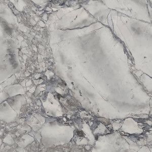 White and gray marble tile with dark veining.