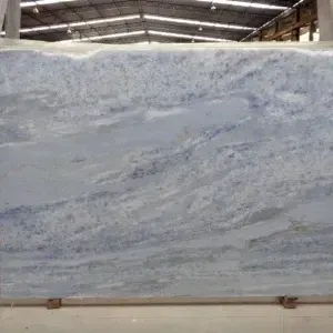 Large slab of light blue marble with darker blue veining.