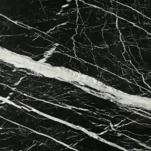 Black marble with white veins.