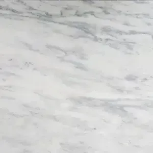 White marble surface with gray veining.