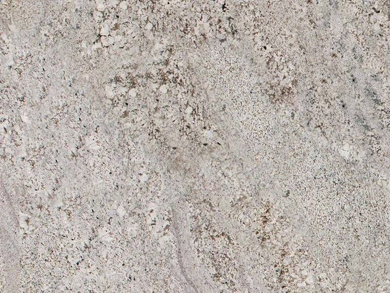 Light-colored granite countertop with speckled and veined texture.