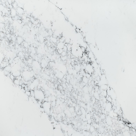 White surface with gray veining, resembling marble.