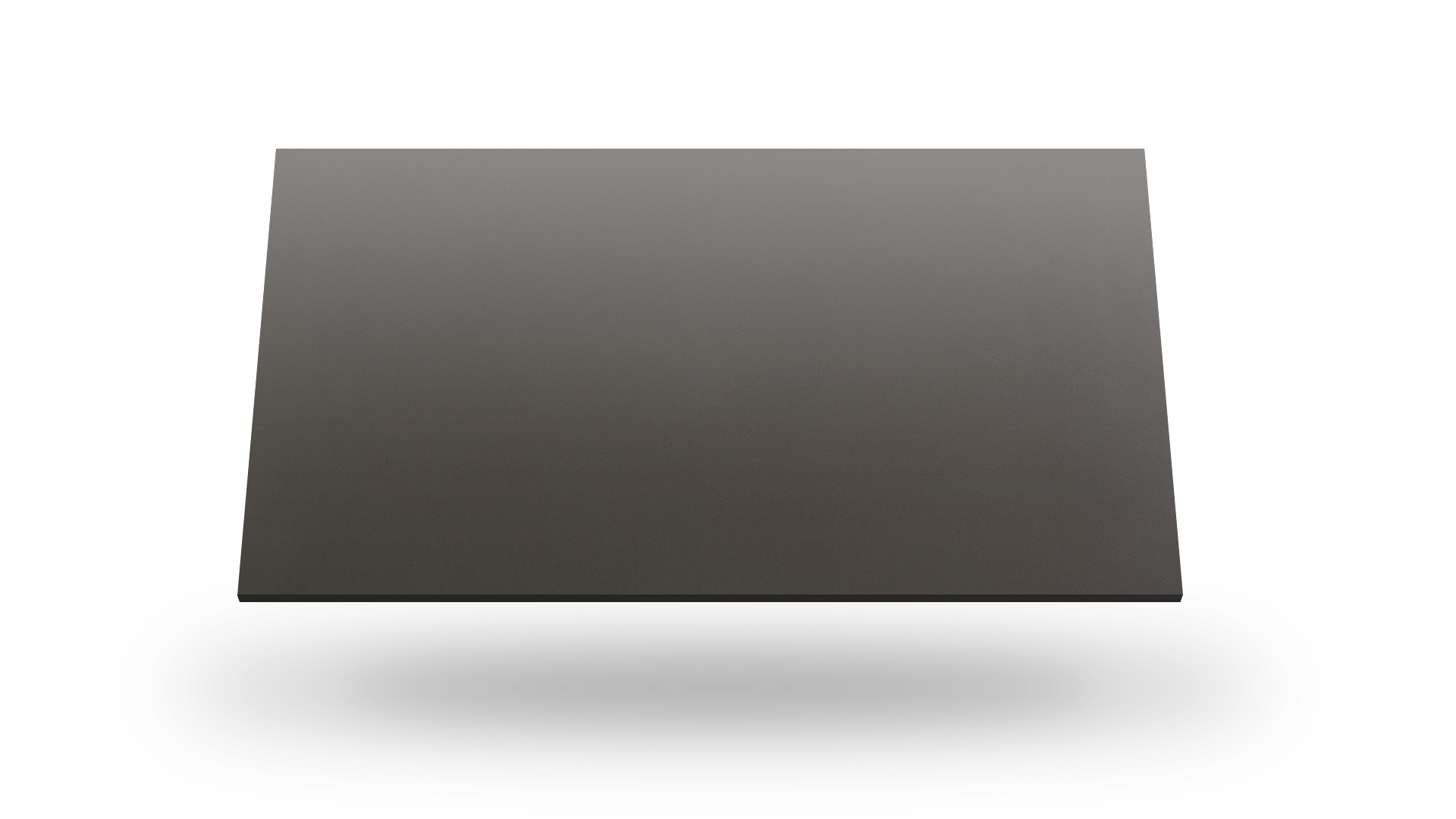 Gray, rectangular block floating slightly above a white background.